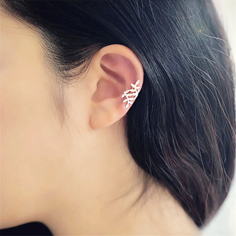 1pcs Ms. Wholesale Europe And The United States Fashion Retro Spread Leaves Ear Clip Earrings Punk Temperament Without Hole | Украшения и