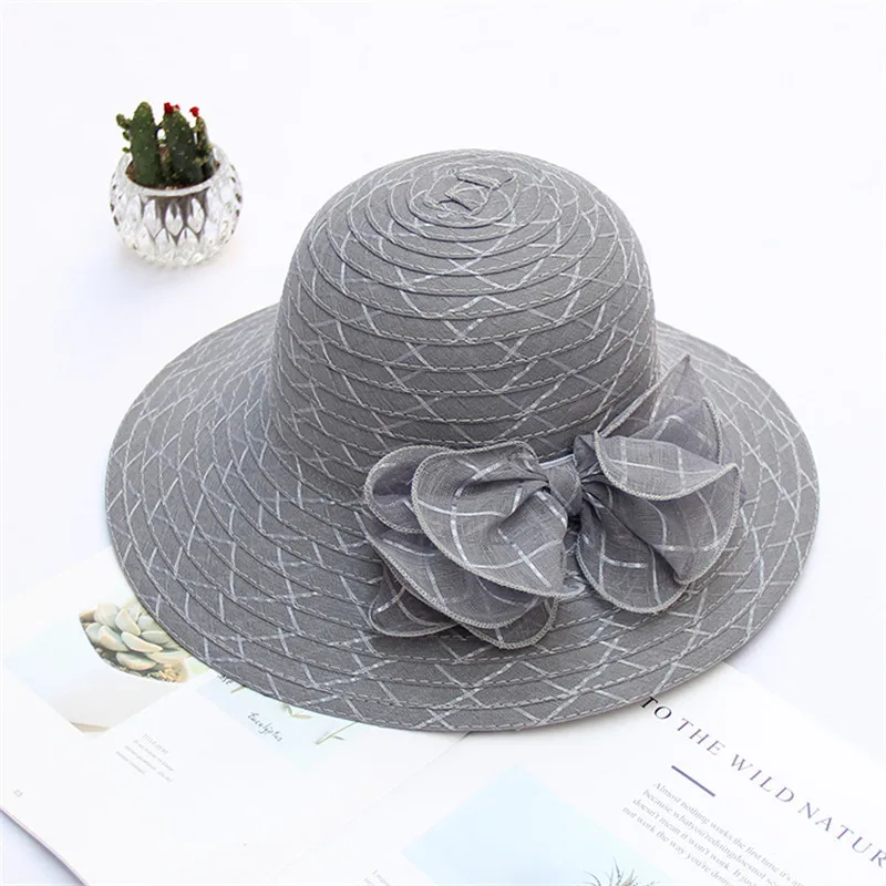 Летний Тонкий козырек бант женский головной убор от солнца Корейская элегантная
