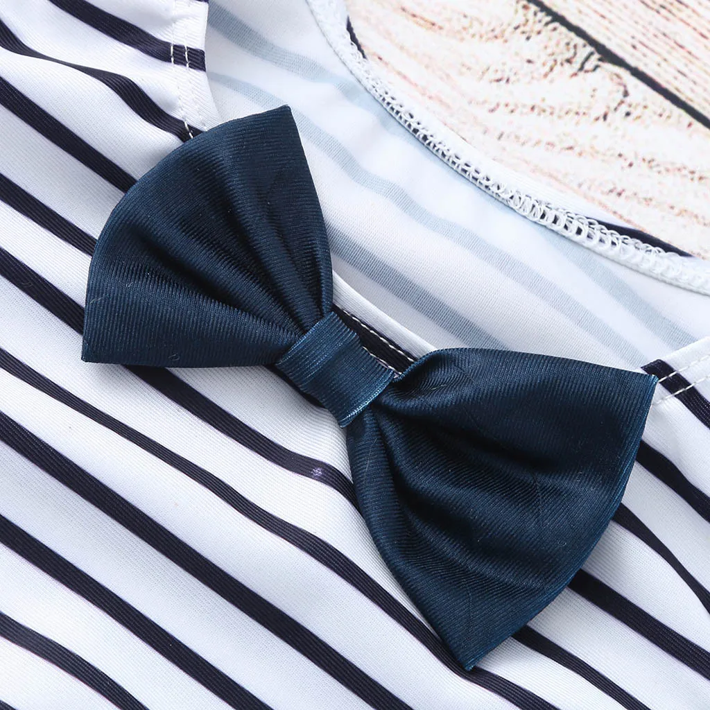 Children Swimwear Summer Toddler Kid Baby Girl Bow Swimsuit Striped Bathing Suit Bikini 2pc Set T9# | Мать и ребенок