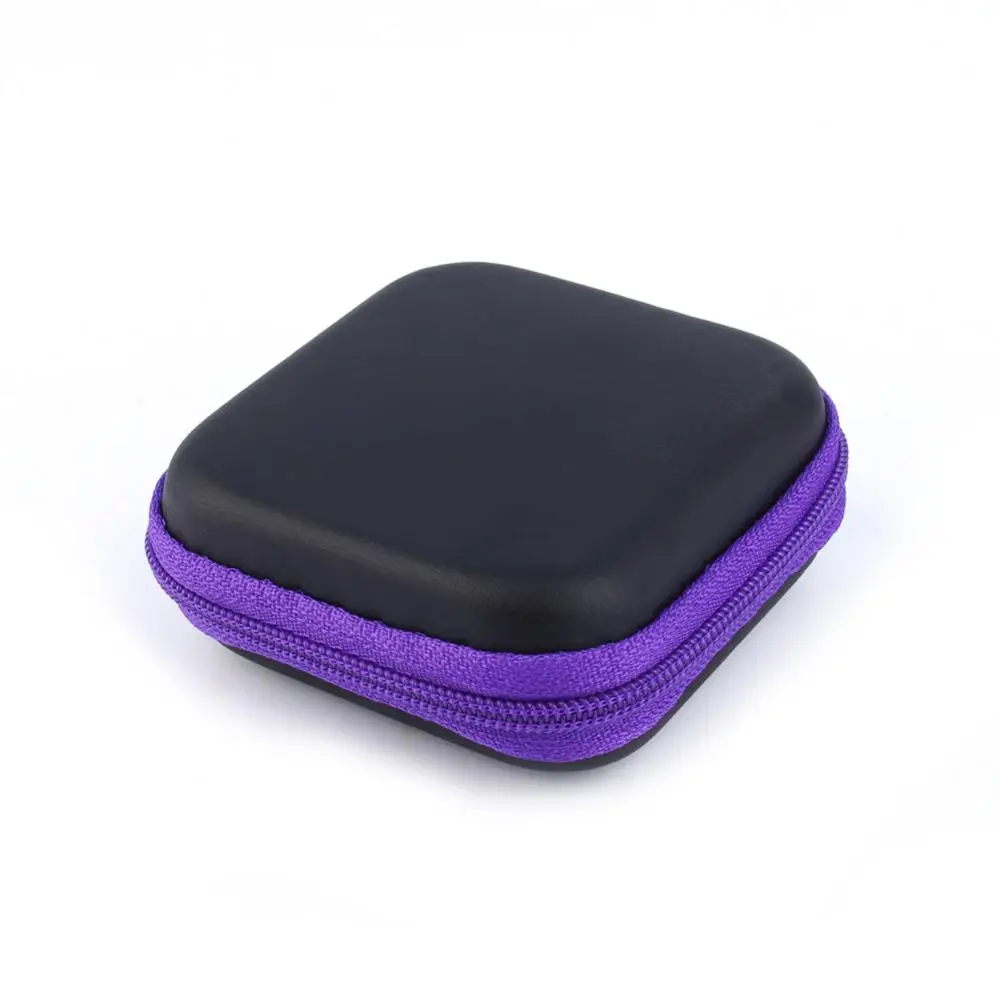 Purple Жесткий чехол для хранения сумка W молния для TF карты наушники инструмент сумки Высокое качество - Цвет: Purple