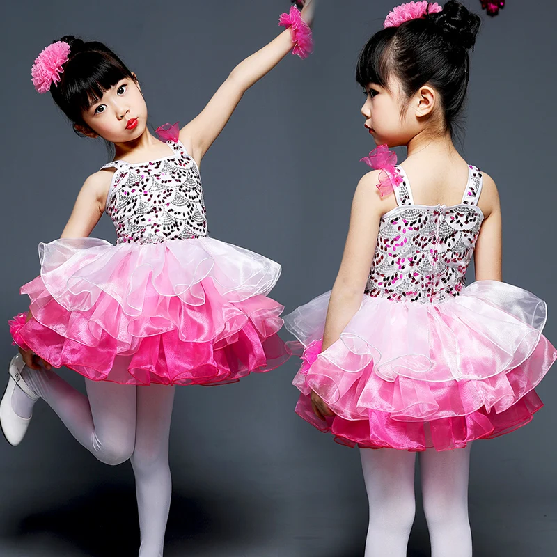 

Kids Girls Sequined 3layers tutu Dress Dancewear Gymnastic Ballet Tutu high quality