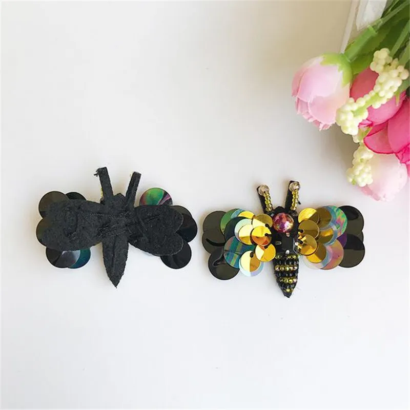 6 шт./лот маленькие изысканные блестки Стрекоза патчи для одежды Пришивание на