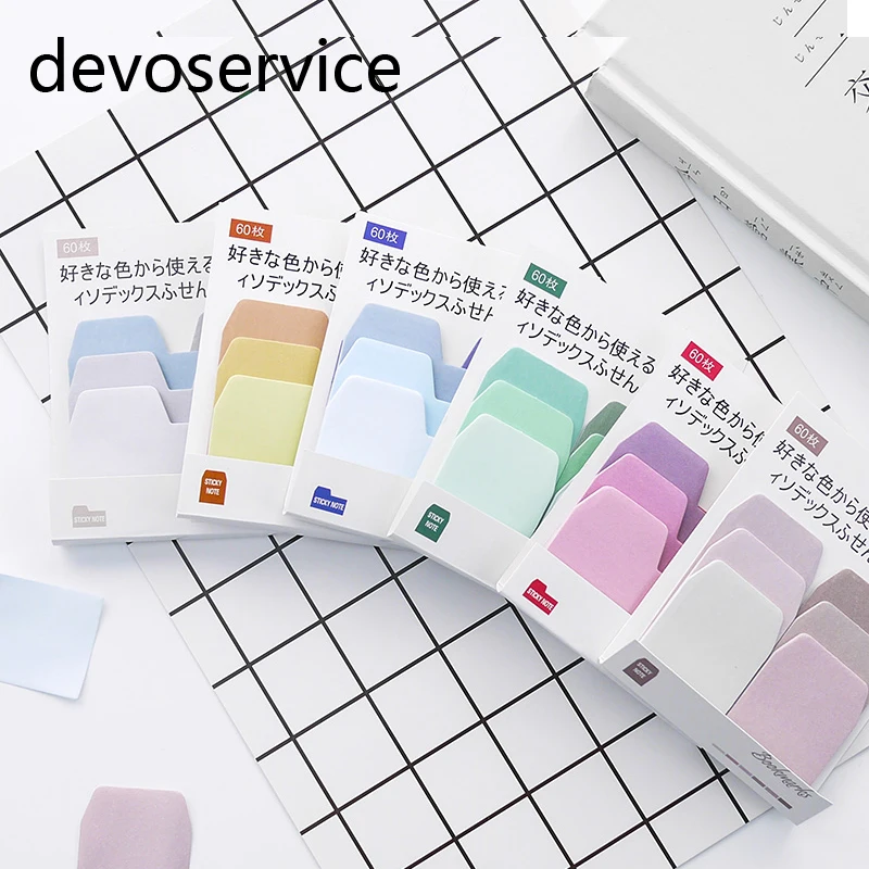 Цветной градиент блокнот индекс коврик Kawaii самоклеющаяся клейкая бумага для