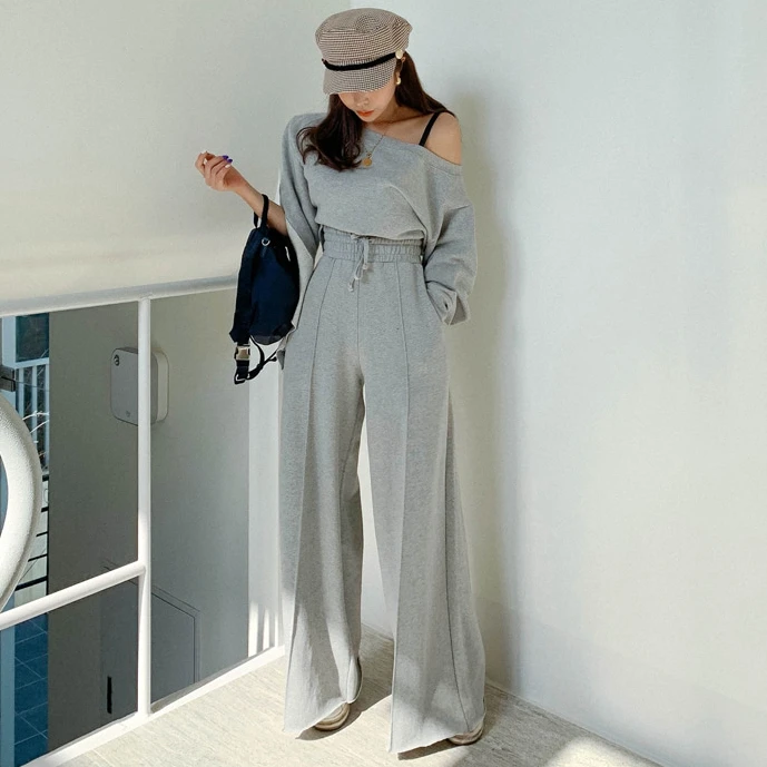 Женские комплекты GETSPRING с воротником лодочкой длинный рукав высокая талия