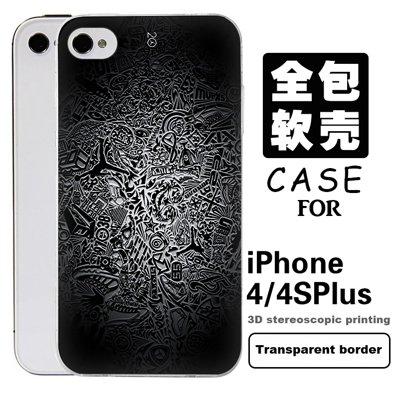 3D Рельеф Чехлы Для IPHONE 4S/5 5S/5C/SE/6 6s/7 7 Плюс 2 s тиснением Телефон Case Назад обложка