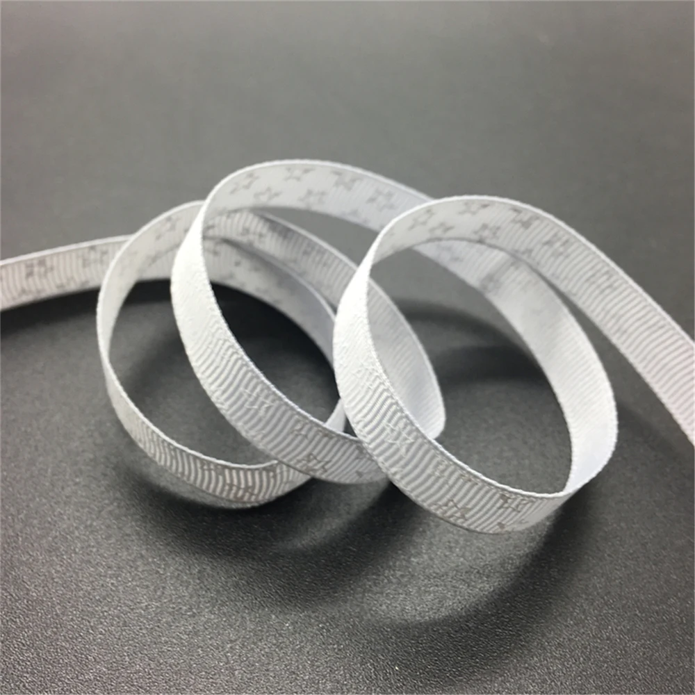 Gray 5 ярдов 3/8 ''10 мм Печатная пятиконечная звезда корсажная лента бант для волос/Рождество/свадьба сделай сам шитье,# GD101-110 - Цвет: Gray