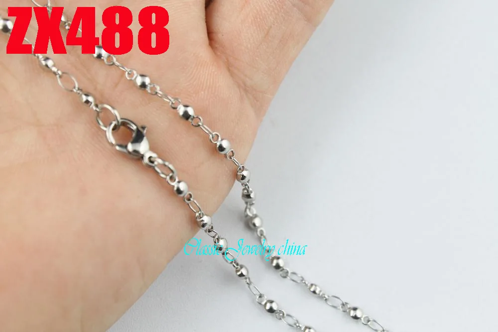 Ожерелье из нержавеющей стали 2 6 мм с мелкими бусинами Женское и мужское