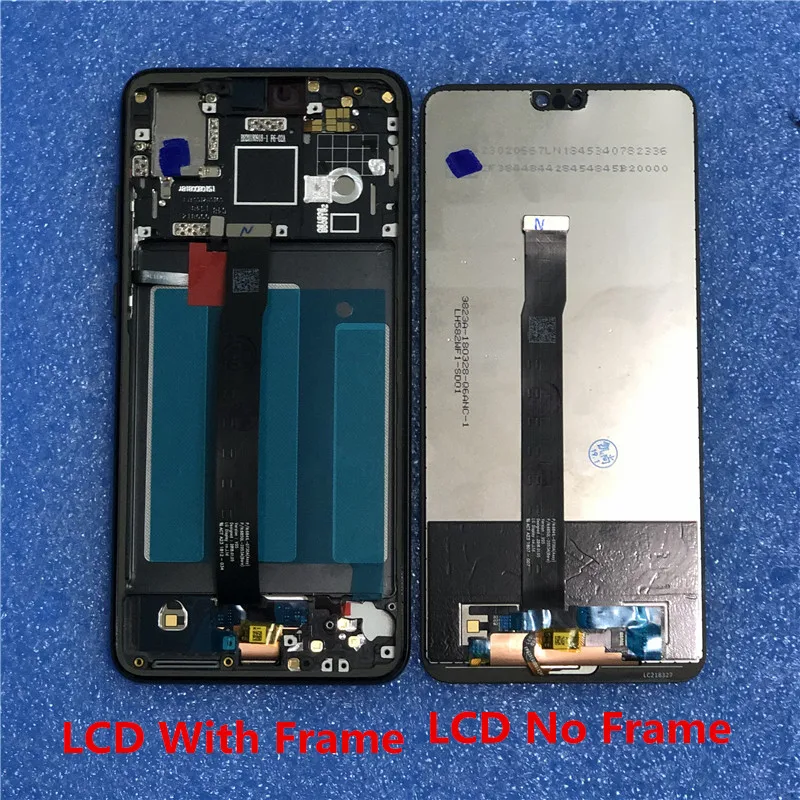 Оригинальная рамка lcd для 5," huawei P20 AL00 P20 EML L29 L22 L09 ЖК-экран+ сенсорная панель дигитайзер+ кнопка «домой» с отпечатком пальца