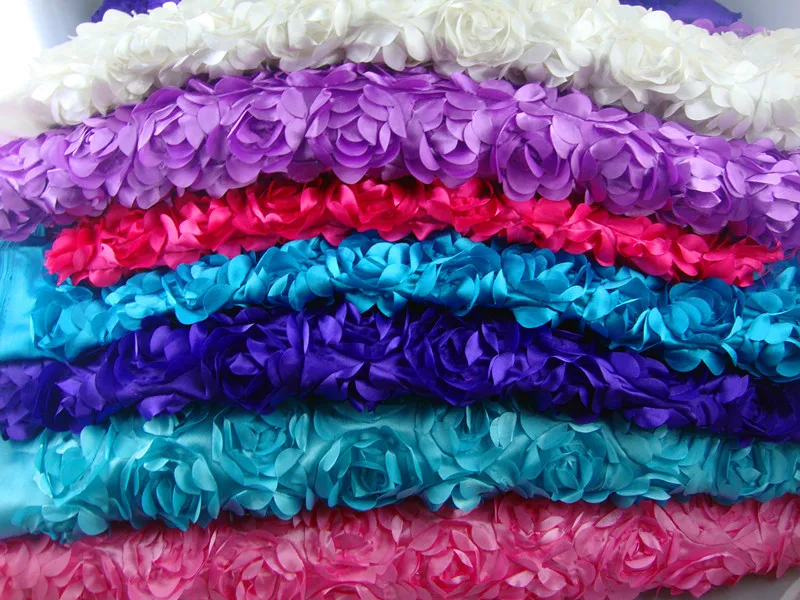 (5 м/лот) свадебное украшение 3D текстиль диск цветы розы кружевная ткань кружевное