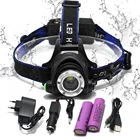 Светодиодный налобный фонарь 8000lum, светодиодный налобный фонарь L2T6 с зумом, фонарик, налобный фонарь, использование батареи 2*18650, рыбалка, добавьте подарок