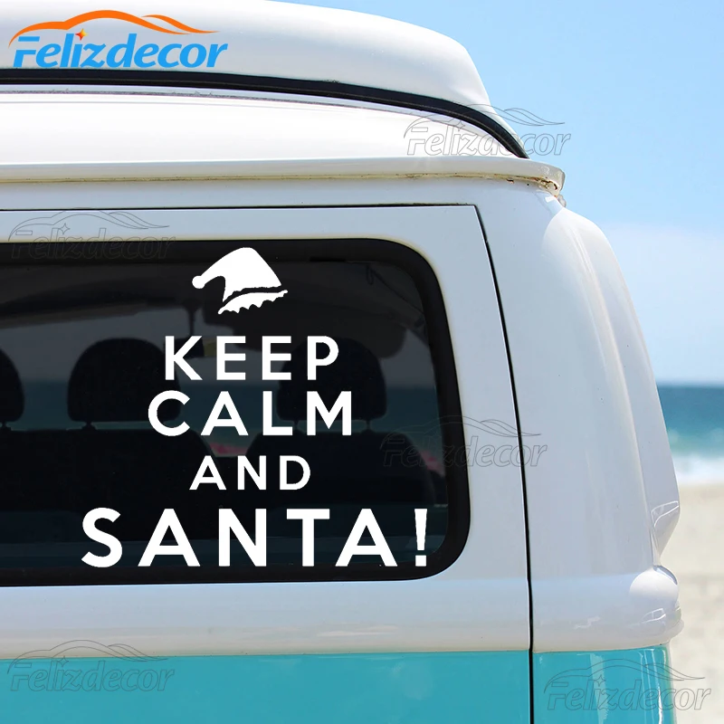 13*12 см Забавный эльф Keep Calm and Santa Рождественская виниловая художественная