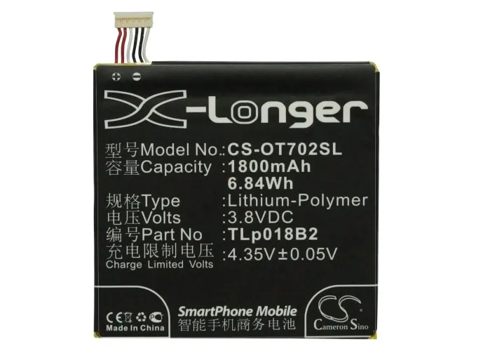 Cameron Sino Высококачественная батарея TLp018B2 для TCL/Alcatel One Touch OT 7024 6030 6030D 7024N 7025 7025D P600 P606