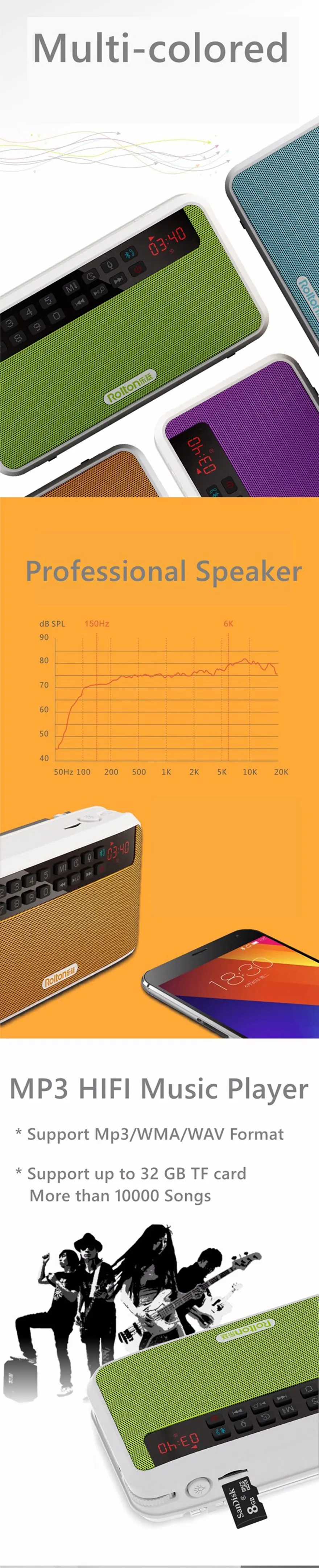 Беспроводная bluetooth-колонка, супер коробка басового звука, FM цифровой радиоприемник, USB TF карта, MP3 музыкальный плеер и фонарик, динамик s
