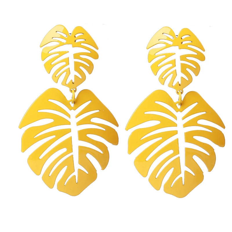 Женские длинные серьги-подвески с листьями дерева модные ювелирные изделия для