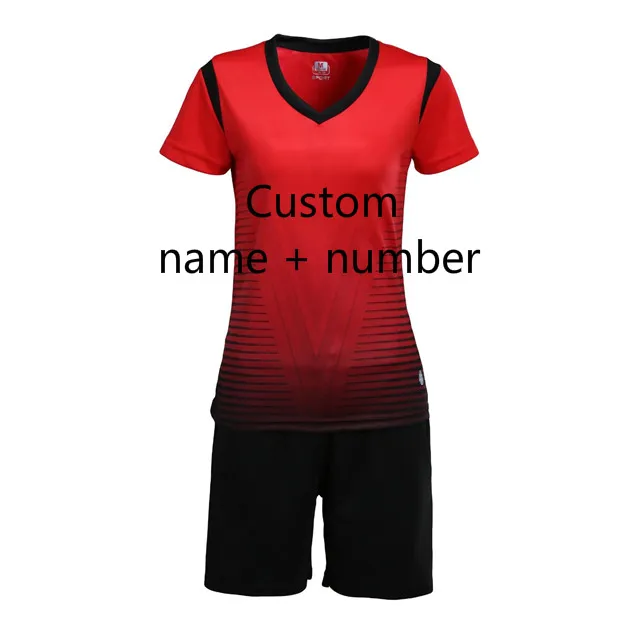 Custom name number Женские футбольные Джерси Наборы женский спортивный комплект волейбол Джерси рубашки тренировочные шорты костюмы униформы нарисованные на заказ - Цвет: Custom name number