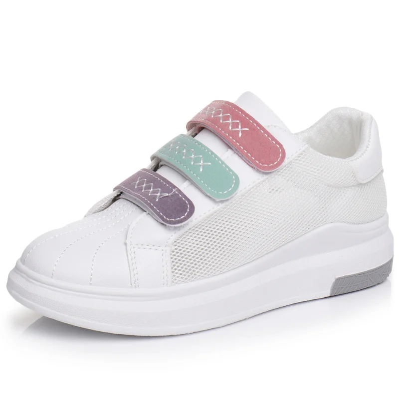 Женские летние кроссовки на толстой плоской подошве женские белые туфли