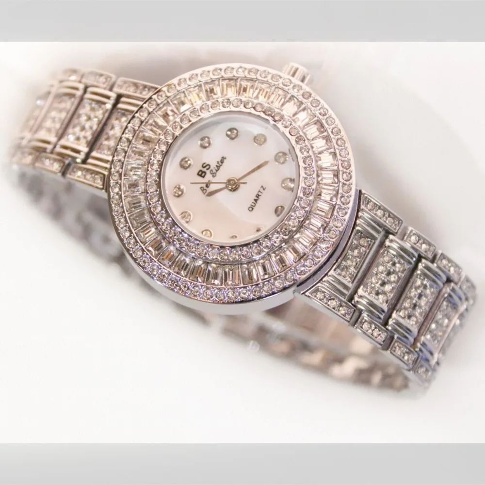 2017 Роскошные брендовые кварцевые часы женские золотые стальные часы-браслет 30 м