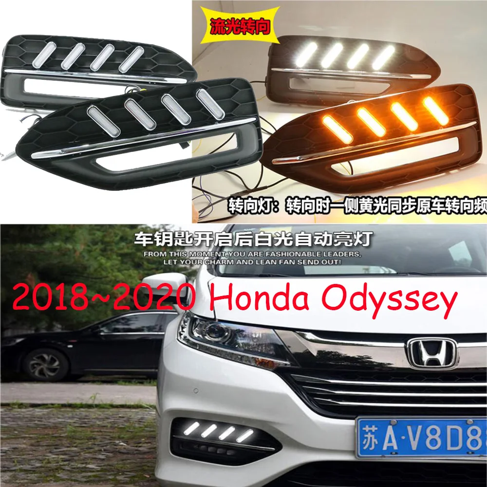 1 комплект, автомобильный Стайлинг для Honda Odyssey, Дневной светильник,~ лет, автомобильные аксессуары, светодиодный DRL головной фонарь для odyssey, противотуманный светильник