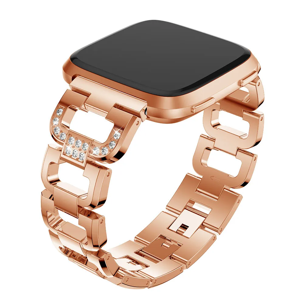 

Rhinestone Bling Bands For Fitbit Versa 2 Watch Stainless Steel Metal Band for fitbit versa 2 Smart Watch Watchband Bracelet