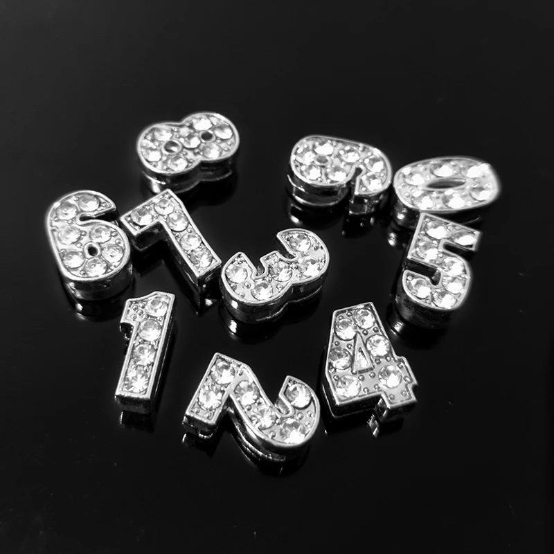 Подвески Стразы в форме цифр 0 9 подходят для подарка сделай сам подвеска кожаный