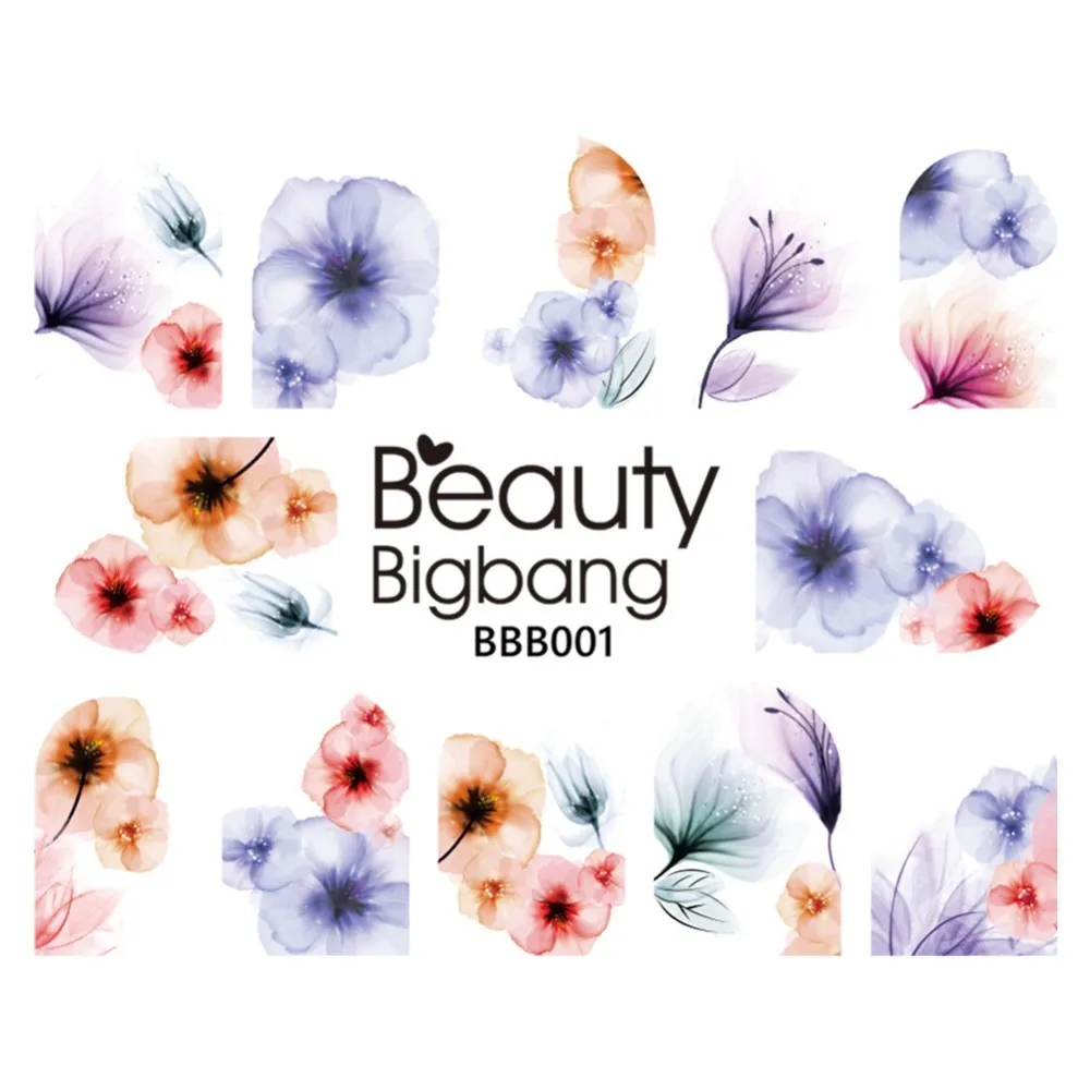 BeautyBigBang наклейки для дизайна ногтей с русалочкой голубого цвета Scaleph желе Морская звезда якорь изображения водные наклейки для ногтей искусство BBB033 - Цвет: 1