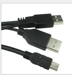 Бесплатная доставка 2 шт. USB 2. 0 два A типа папа в Mini 5 Pin Мужской Y кабель для