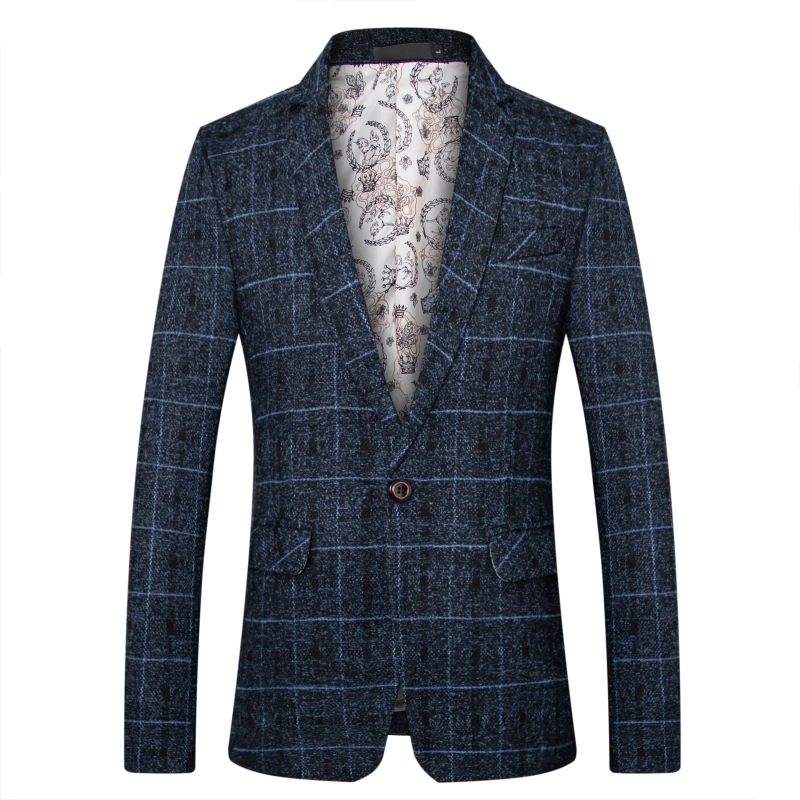 2019 New Spring Autumn Check Design Blazer Men Fashion Stylist  Men Coat Suit Jacket Casual Jacket Suit Chaqueta Traje Hombre