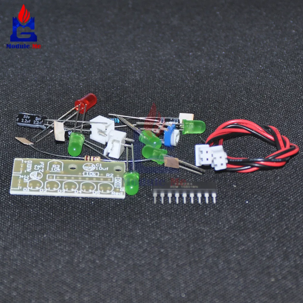 1 комплект DIY Kit KA2284 индикатор уровня звука набор Trousse электронные детали 5 мм красный зеленый светодиод Индикатор уровня 3,5-12 В