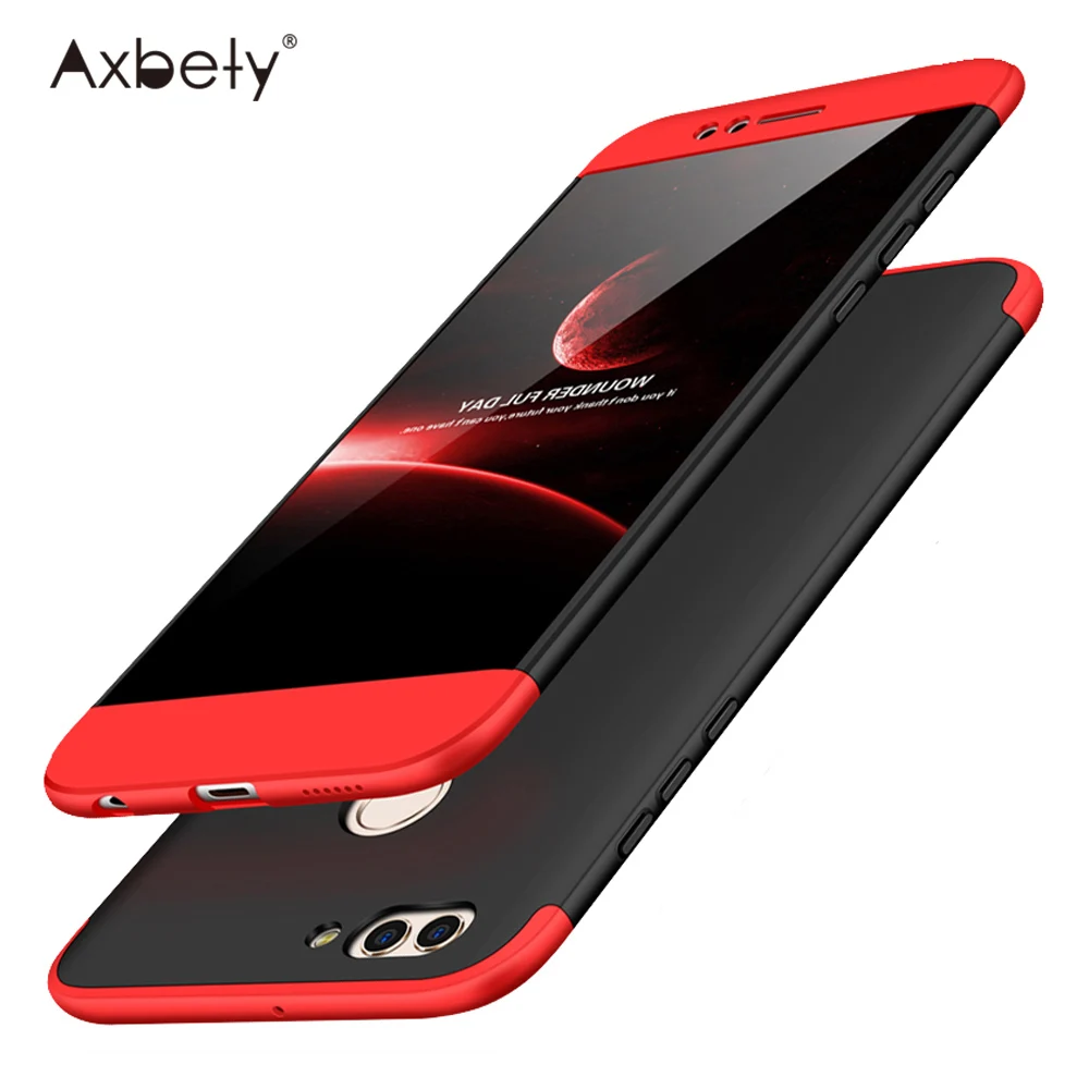 Axbety оригинальный сплошная Защита Чехол для huawei Nova 2 Красный Модные гибридный