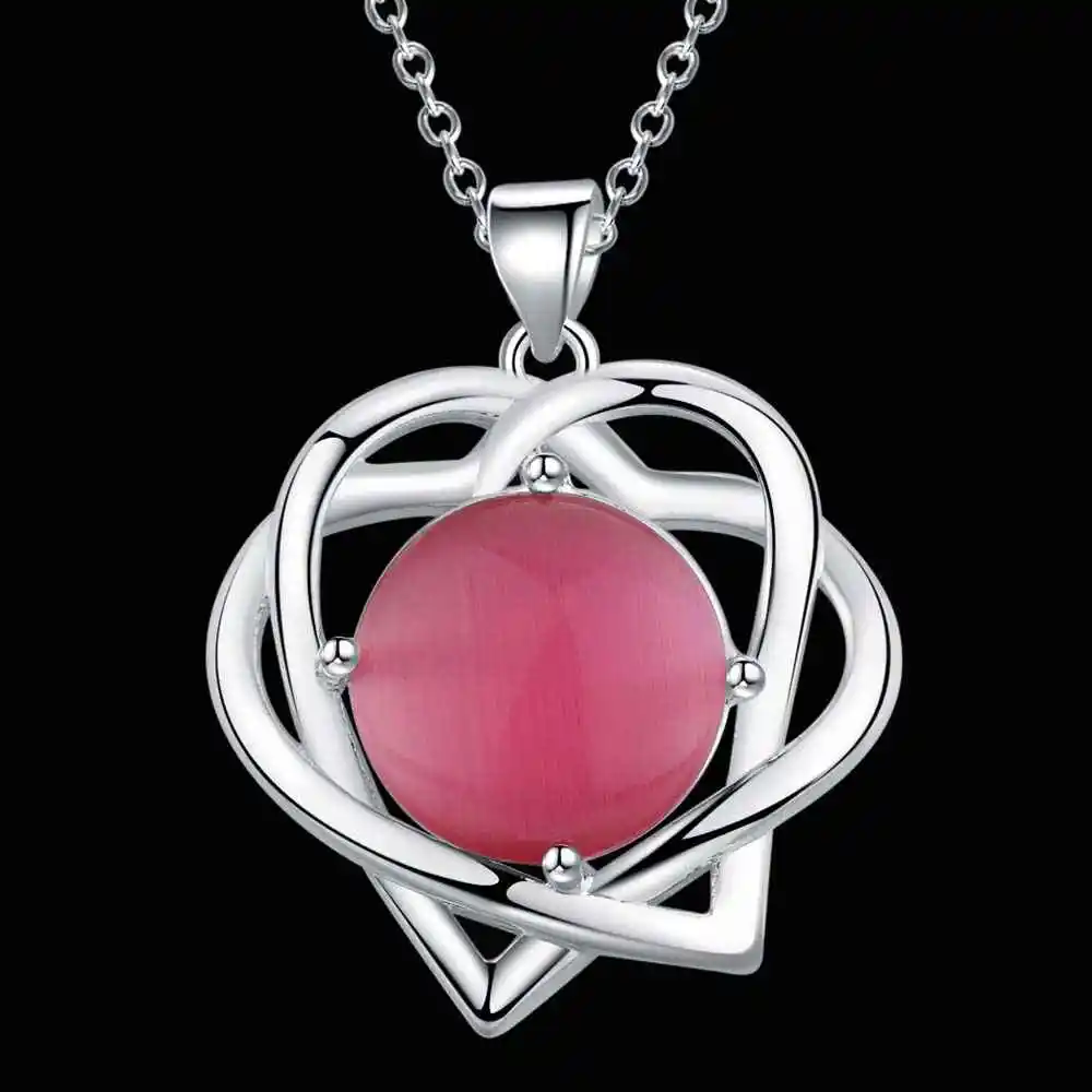 Оптовая Продажа Топ Мода Длинные ожерелья Серебряная цепочка сердце подвески с