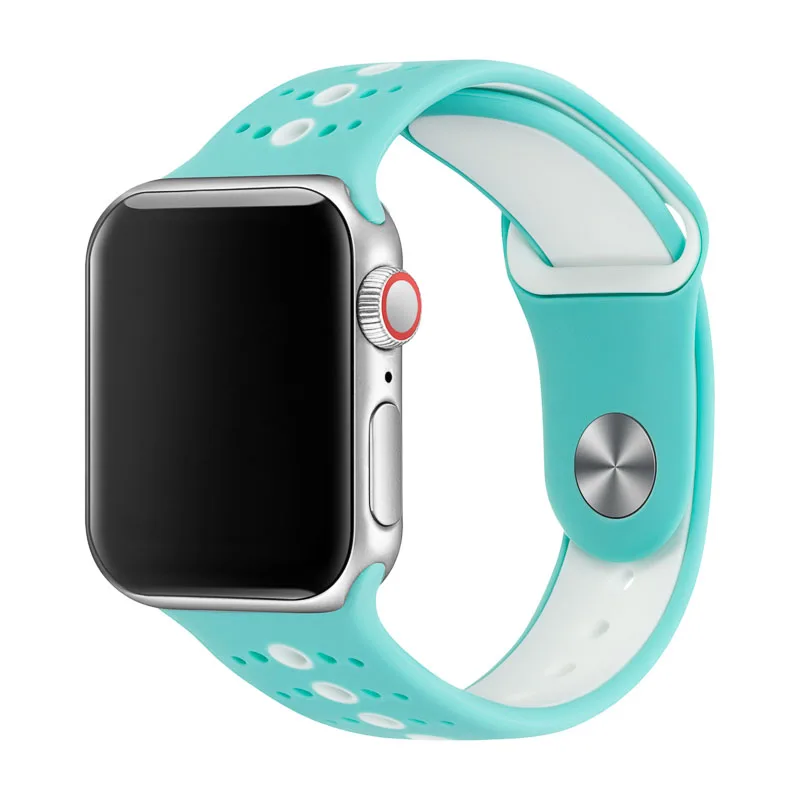 Ремешок для наручных часов Apple Watch 38 мм 40 мм 42 44 мм замена мягкий силиконовый ремешок совместим для наручных часов IWatch серии 4/3/2/1 81002 - Цвет ремешка: 6