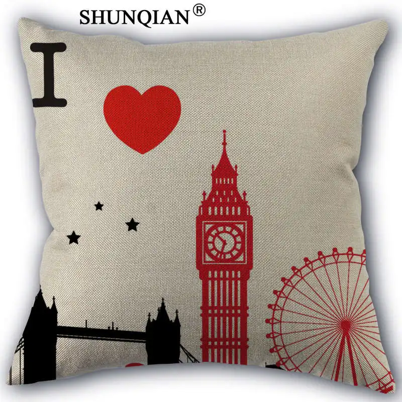 WJY424 Лондон Биг Бен Элизабет наволочка с Башней декоративная для подушки 45x45 см в