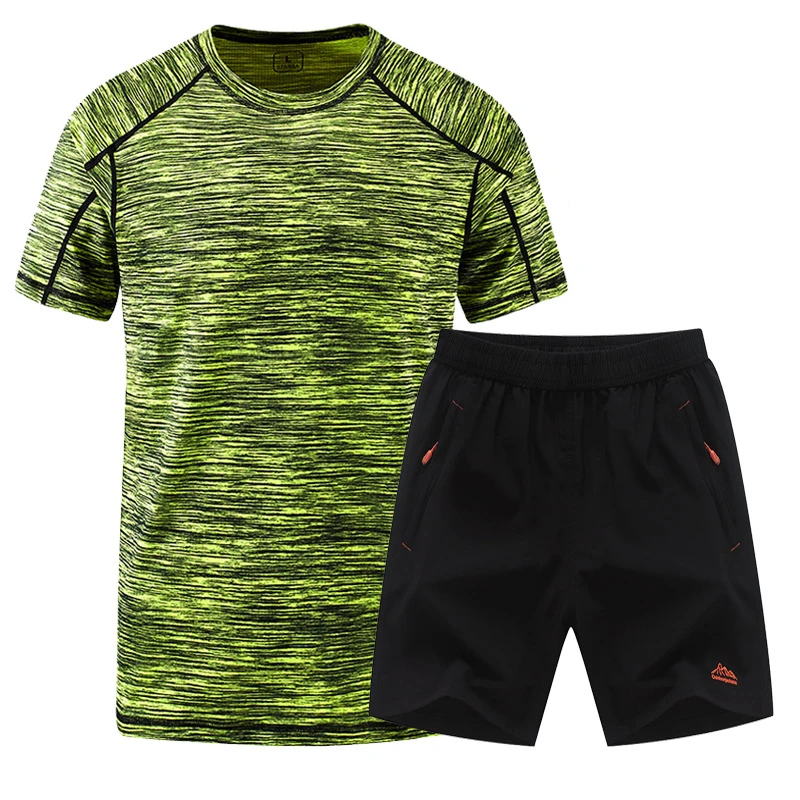 2018 Летняя мужская спортивная одежда для спортзала спортивный костюм