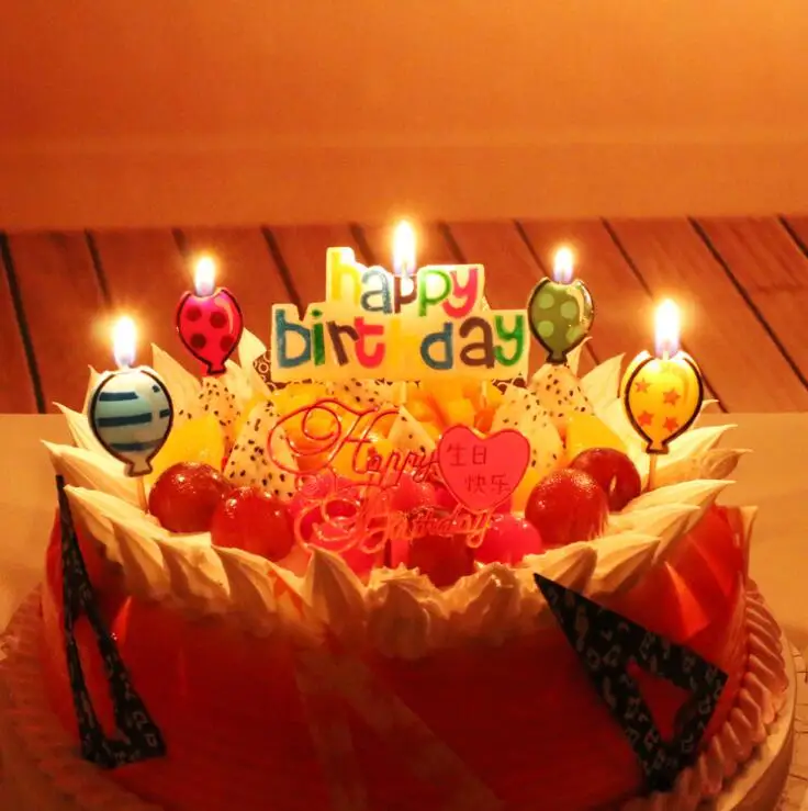 Торт свечи табачного дыма Дети День рождения украшение украшения торта день