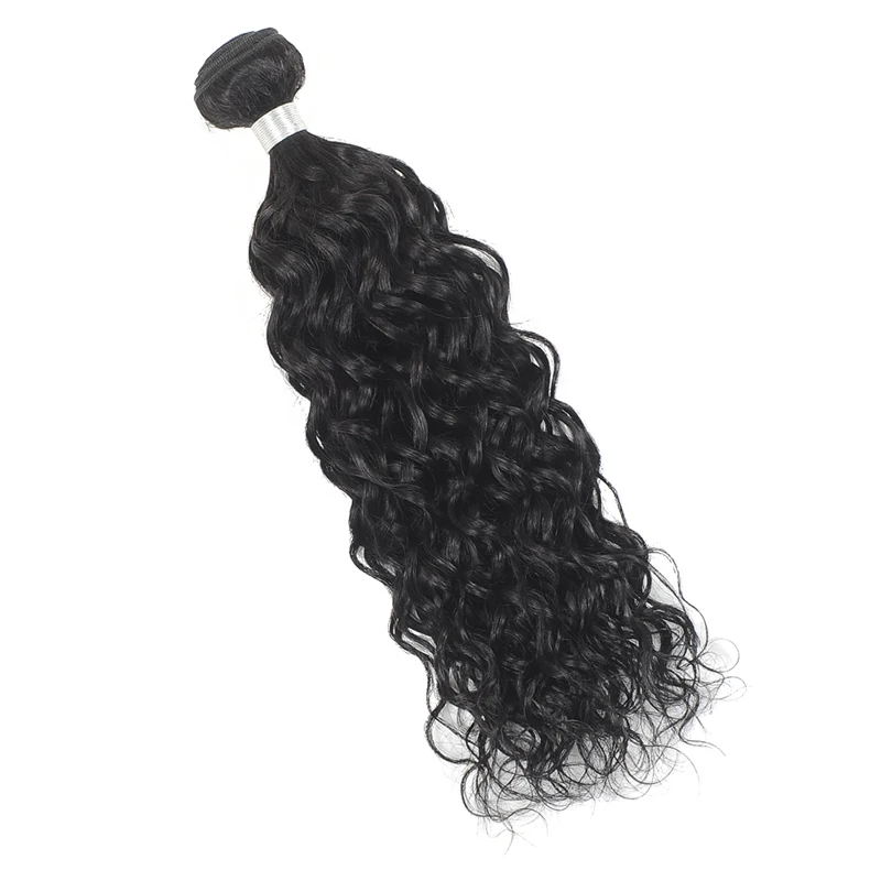 Pinshair Human Hair Weave Bundles Natural Black Water Wave Hair Extensions 1/3/4 Pieces Non-Remy Indian Hair Bundles