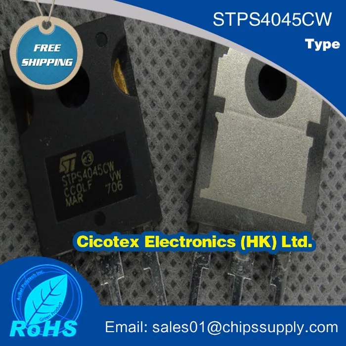 

10pcs/lot STPS4045CW TO247 DIODE ARRAY SCHOTTKY 45V TO247-3 4045CW