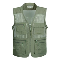 men multi pocket classic waistcoat male sleeveless unloading solid coat work vest photographer tactical jacket drop shipping
