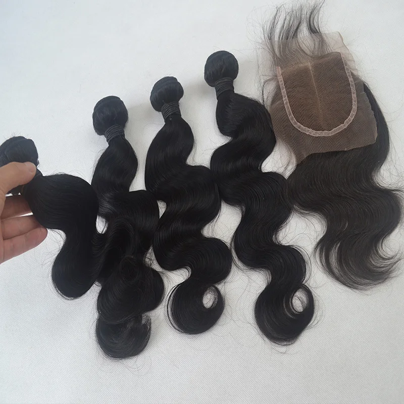 100 г Необработанные Полное Окончание 4 Шт. Бразильские Волосы Девственницы С