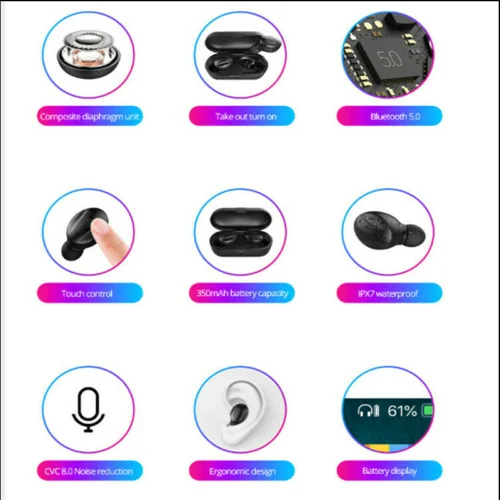 TWS наушники с поддержкой Bluetooth 5 0 и зарядным футляром|Наушники гарнитуры| |