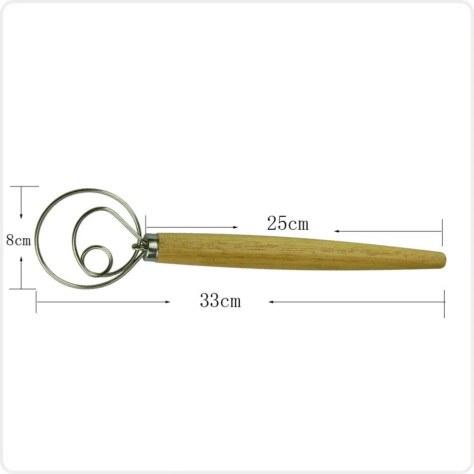 20pcs/lot Original Kitchen 13 Inch Stainless Steel Dough Whisk Large Danish Bread Whisk lin3584