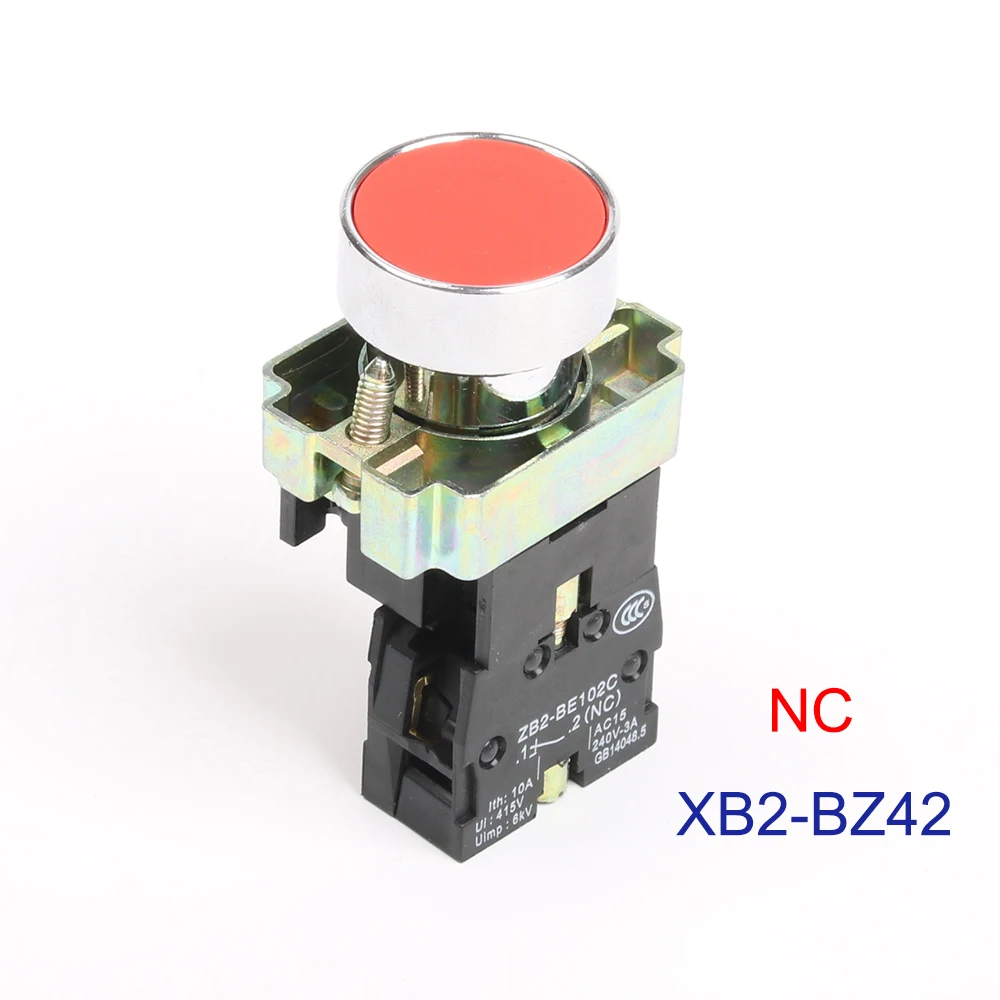XB2-BZ42 BZ21 BZ51 BZ61 bz31самоблокирующийся плоский кнопочный переключатель NO/NC 22 мм