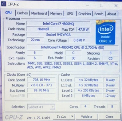 Оригинальный процессор Intel Core I7 4800MQ QS QDMF Стандартный 2 7 ГГц-3 ГГц L3 = 6M