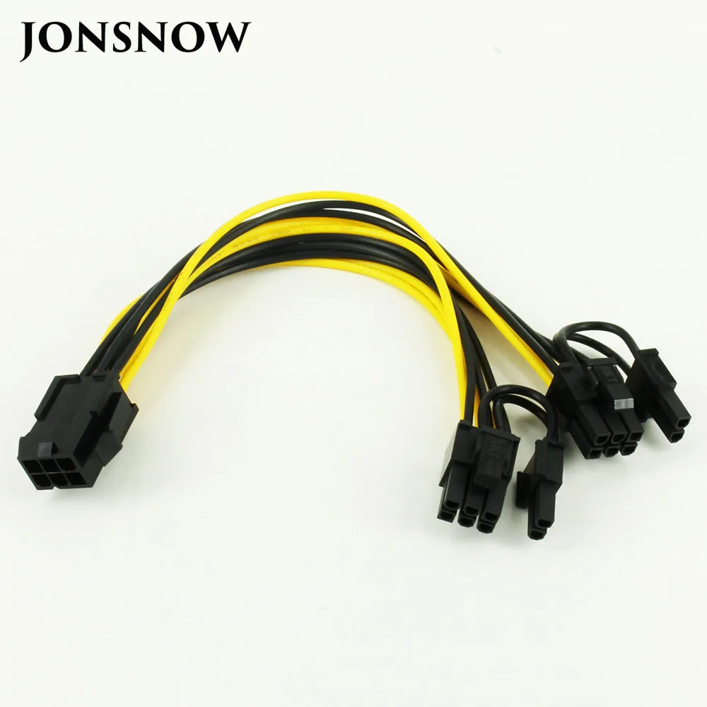 JONSNOW cpu 6 Pin для видеокарты PCI Express силовой сплиттер кабель 6Pin женский двойной 8Pin