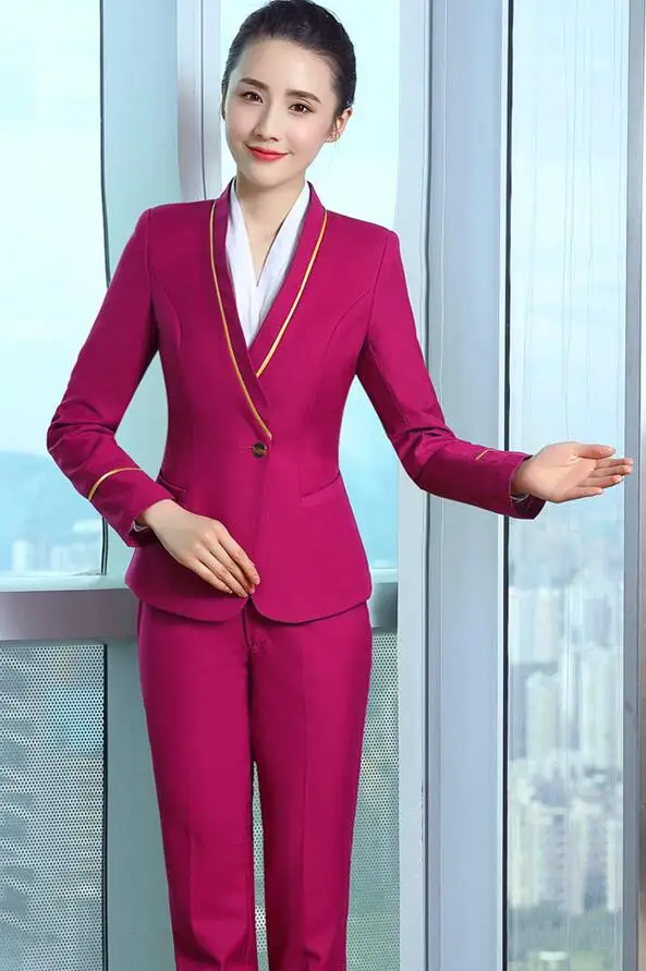 Jacket and Pants Женская одежда стюардессы, Костюм официантки, костюм для косплея, студенческий костюм, униформа пилота, костюм стюардессы - Цвет: Jacket and Pants