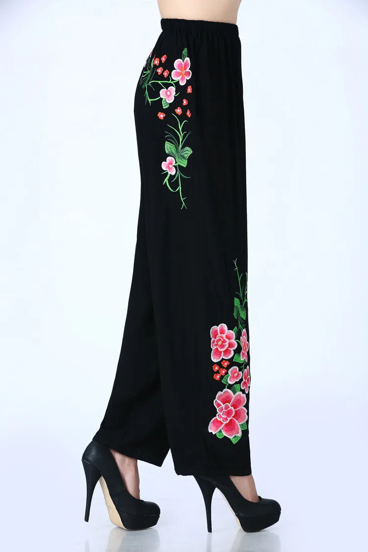 Брюки женские с завышенной талией повседневные штаны широкими штанинами в