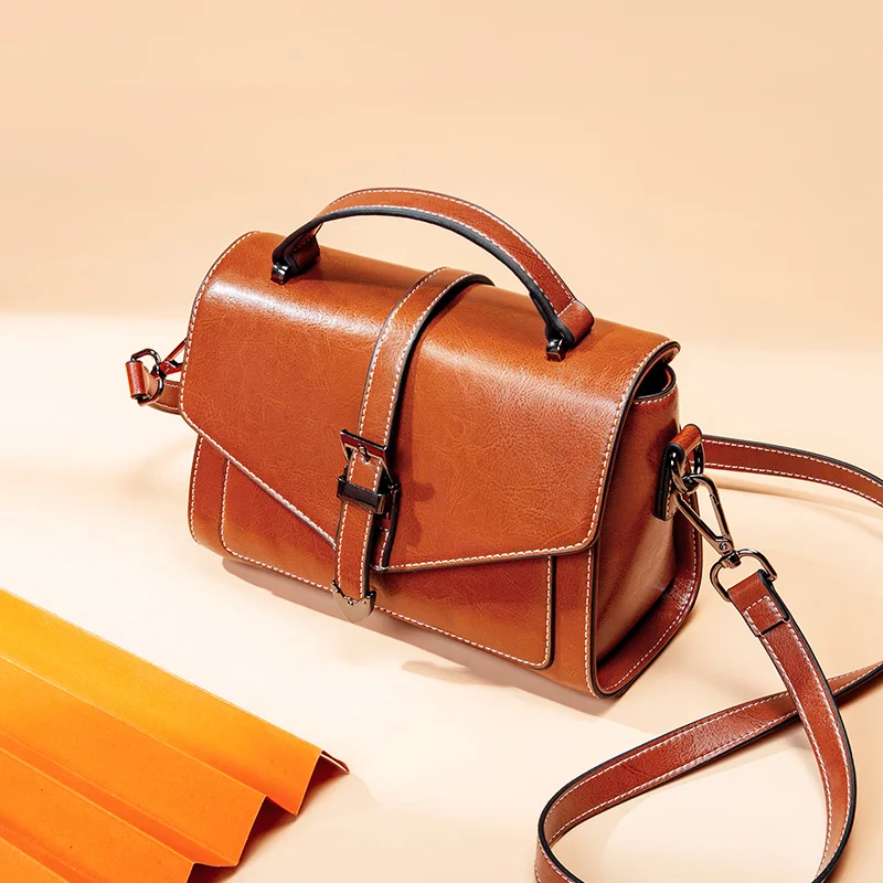 Genuine Leather Small Women Hand Bag Top-handle Bags Vintage Female Shoulder Messenger for Girls Handbag Totes | Багаж и сумки