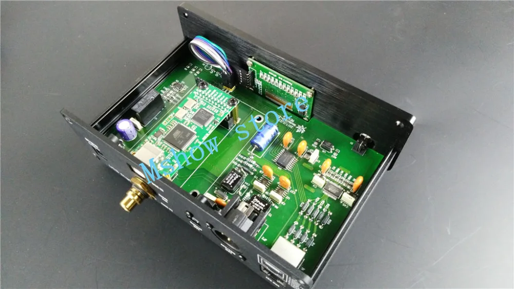 Mshow 2017 Amanero USB цифровой инферфэсе преобразовать DSD512 к SPDIF OPT AES/EBU I2S IIS Дисплей hifi
