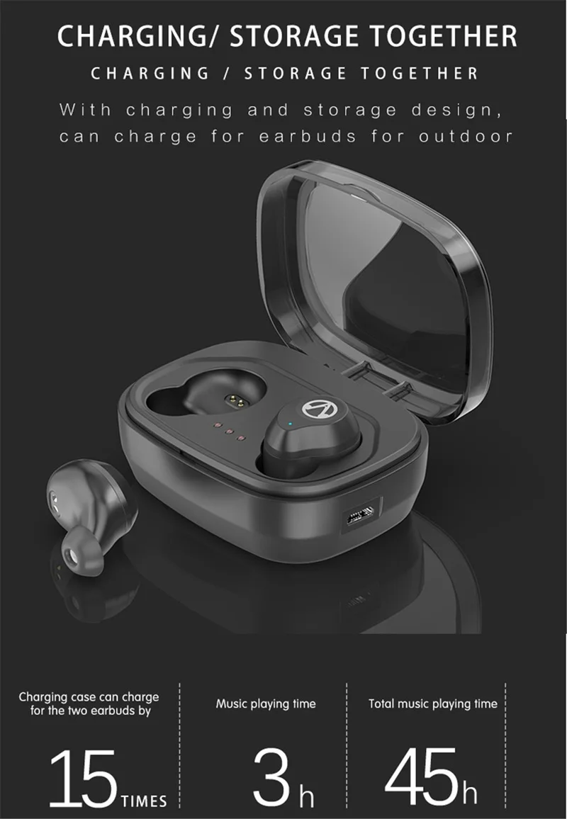 2019X10 Bluetooth 5,0 наушники сенсорные мини-TWS водонепроницаемые настоящие Беспроводные наушники с шумоподавлением и чехол для зарядки