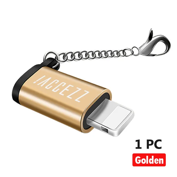 Золотой ACCEZZ Micro USB для освещения OTG адаптер для iphone X 6S 7 8 Plus синхронизация данных Зарядка конвертер брелок для ipad мини адаптеры - Цвет: Золотой