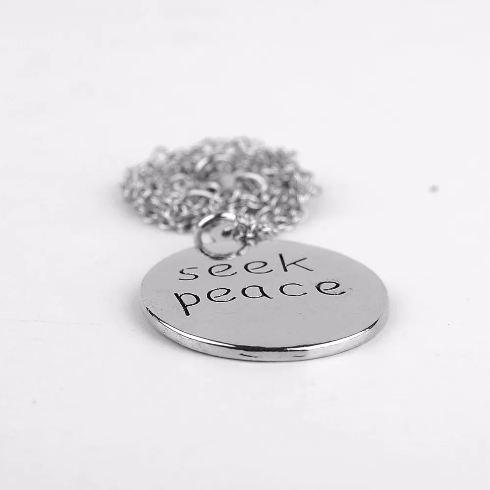 N357 Модные женские ювелирные изделия на день рождения с надписями ищите мир для